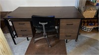 Desk & office chair 
5’ x 30” D located in