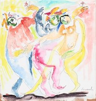 MARK KANOVICH "CELEBRATORY PARADE" WATERCOLOR