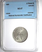 1969 5 Francs NNC MS67 Burundi