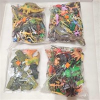 4 Lg Bags of Plastic Various Animals & Dinosaurs