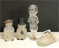 Four Antique Glass Candy Containers