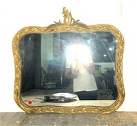 Shaped Wall Mirror with Gesso Decoration
