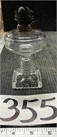 6" Clear Glass Oil Lamp no chimney