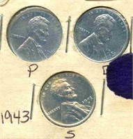 P.D.S. Steel Cent Set - 1943