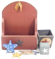 * Wooden "Stars" Lot: Large Shelf Box or Wall