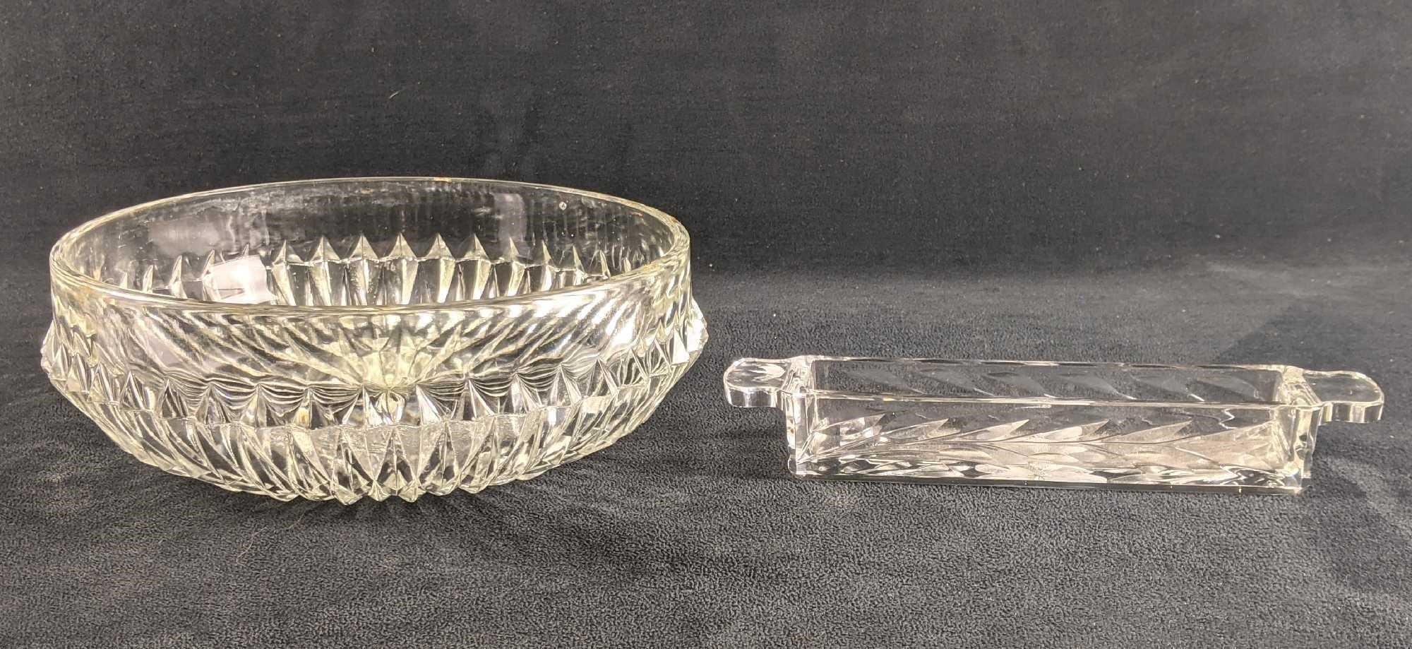 Glass Bowl and Butter Holder