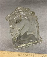 Vintage Single Glass Horse Head Bookend Decor