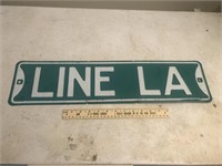 Line Lane Embossed Metal Street Sign