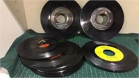 12 rock & roll 45 records, Elvis, The Beatles,