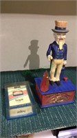 Uncle Sam plastic mechanic coin bank, Hope