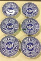 Set of 7 matching English Spode Greek bowls, 9