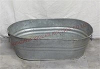 Vintage Handled Galvanized Metal Wash Tub