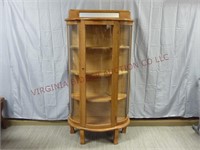 Bow Front China Cabinet w/ Wood Shelves