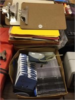 Paper, clip boards, file folders & rolla dex