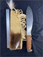 Large Knife with Leather Sheath