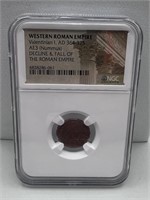 Ad 364-375 NGC Western Roman Empire AE3 Coin