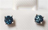 $1130 14K  Diamond (0.32Ct,I1-2,Treated Vivid Blue