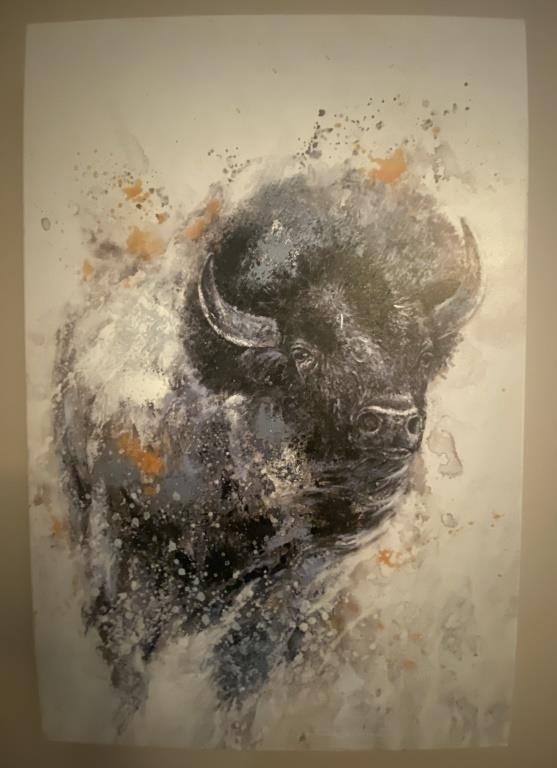 BISON PRINT ON CANVAS