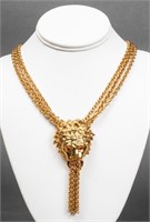 MV Vellano Gold-Tone Lion Pendant Necklace