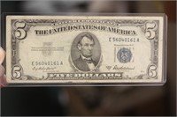 1953 Blue Seal $5.00 Note