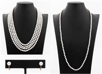 Tiffany & Co., Etc. Cultured Pearl Jewelry Set