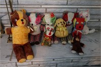 Vntg Kitschy Cotton / Straw Stuffed Animals