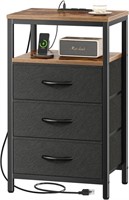 Huuger Nightstand with Charging Station, 27.6...