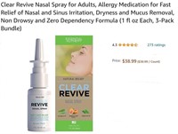 Clear Revive Nasal Spray for Adults, Allergy Medi
