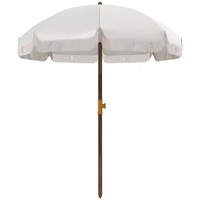 Outsunny 6.2 ft. Beach Umbrella in Cream White