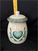 green heart cookie jar