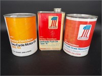 LOT (3) Harley Davidson Motor Oil Cans