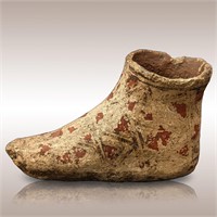 An Ancient Native American Terracotta Shoe, Southw
