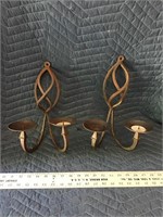 Wrought Iron Wall Sconces Lot of 2 Candle Holders