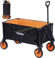 Ohuhu Folding Wagon Cart  145L  Orange-black