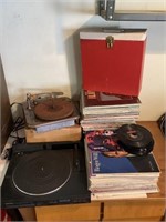 Kenwood & Motorola Turntable, Vinyl Records
