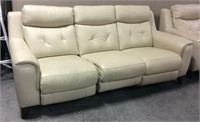 Dual power recline leather sofa