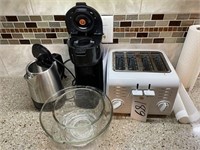 MAINSTAY COFFEE MAKER, TOASTER, WATER BOILER