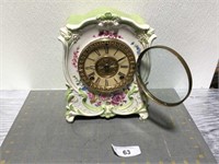 Vintage Royal Bonn La Tour porcelain mantel clock