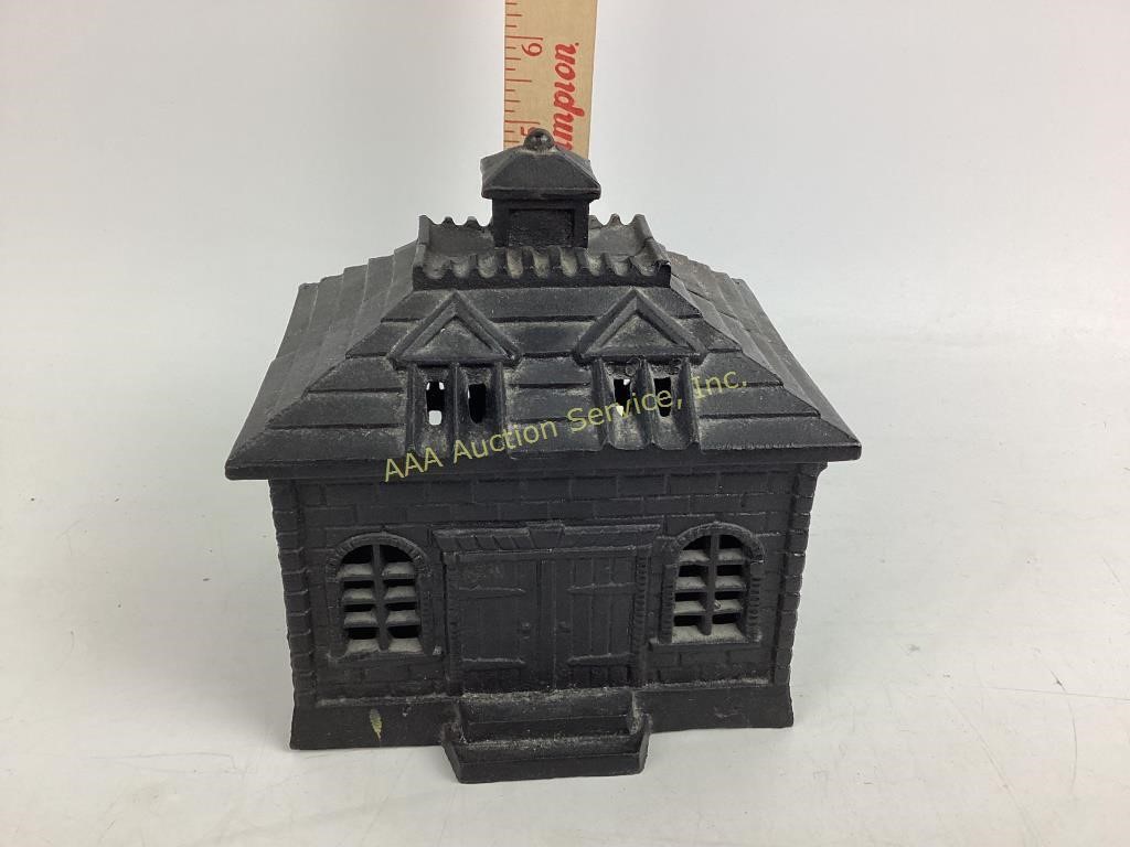 Cast iron still bank double entry cupola