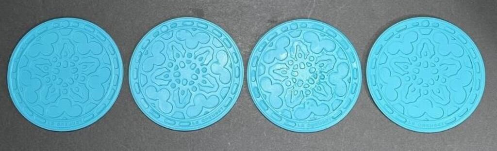 Le Creuset blue turquoise small coasters for hot c