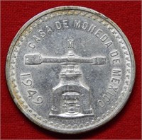 1949 Mexico Silver Onza - Balance Scale