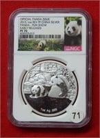 2015 Chinese Panda NGC PF70 1 Ounce Silver