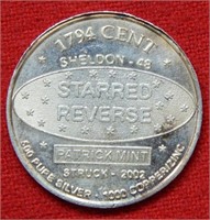 Private Mint Silver REPLICA 1794 Large Cent