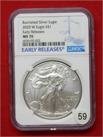 2020 W American Eagle NGC MS70 1 Ounce Silver