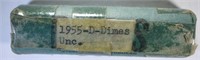 OLD SEALED ROLL OF UNC 1955-D DIMES