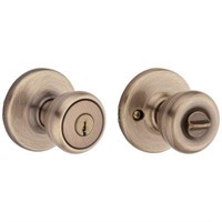 Kwikset Antique Brass Entry Door Knob Lockset $38