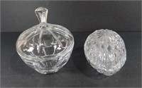 Two Lidded Crystal Bowls