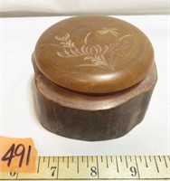 Wooden Hand Carved Powder Dish
