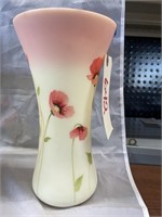 Fenton Hand Painted Burmese Vase