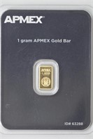 APMEX 1 Gram Gold on Card